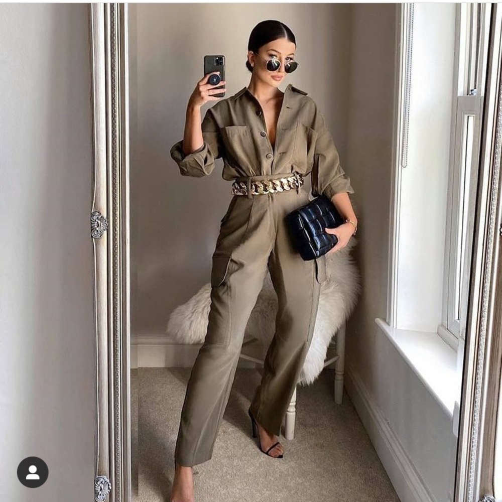 MANGO shirt and cargo pants set blogger insta favorite